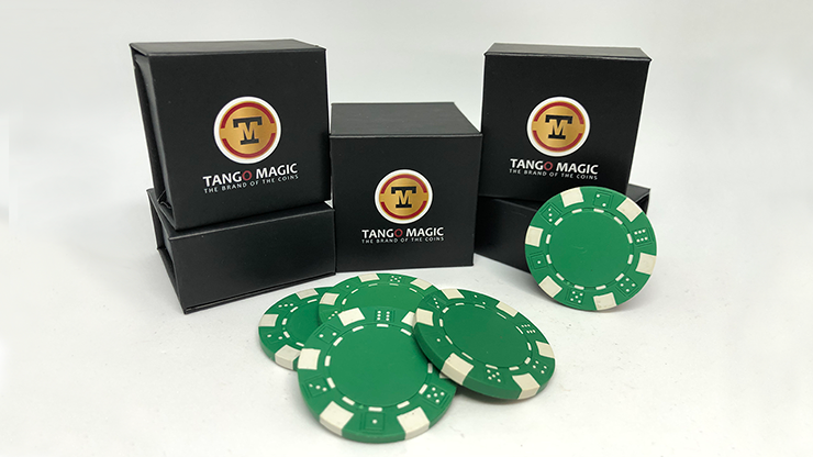 Expanded Shell Poker Chip Green plus 4 Regular Chips